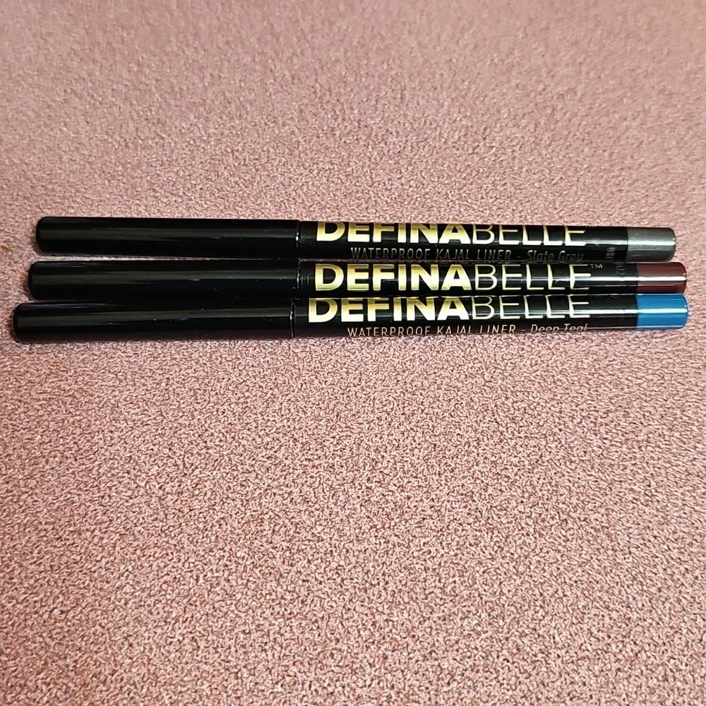 Belle Beauty Definabelle Waterproof Kajal Eyeliners. New & Sealed. Set Of (3).